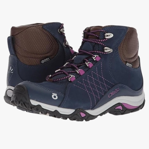 NWB Oboz Sapphire Mid B-Dry Waterproof Hiking Shoes in Huckleberry Size 7.5 - Picture 1 of 10